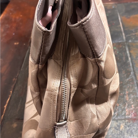 Coach Metallic Gold Signature Shoulder Bag